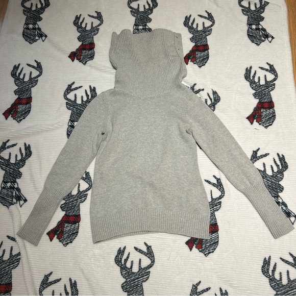 Banana Republic Cotton Cowl/ Turtle Neck Sweatshirt Grey Knit Sweater Size S - Picture 6 of 6